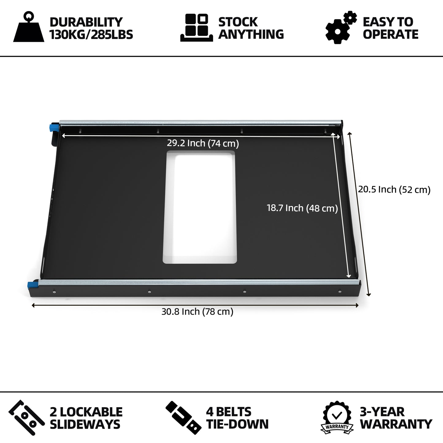 Fridge Slide - 40 inch - Black